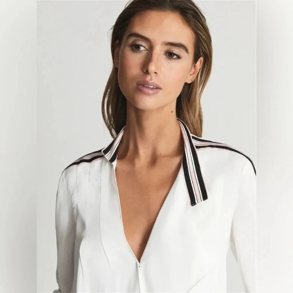 Reiss Calla Color Blocked Blouse Size 2 NWT - Picture 4 of 15